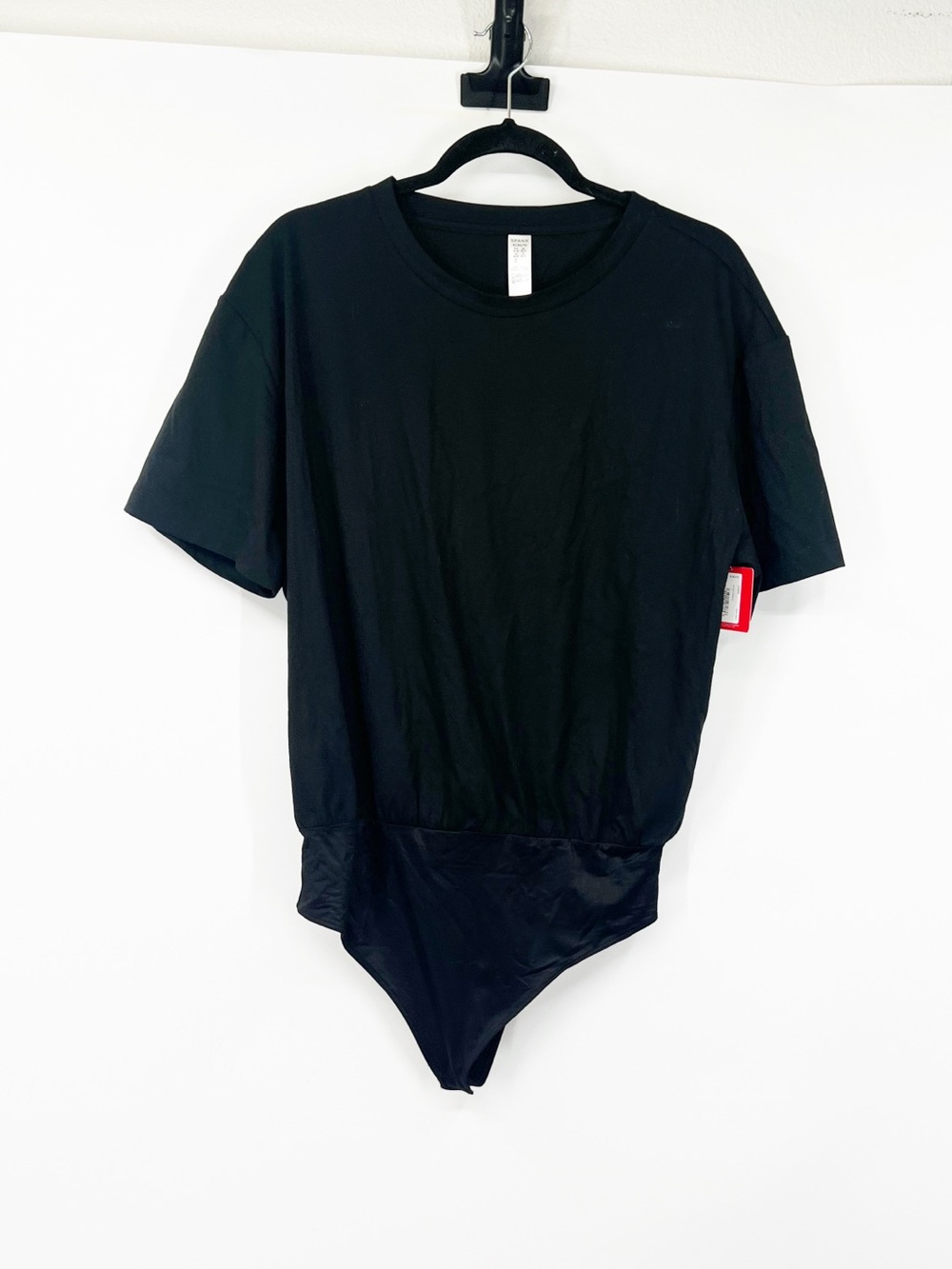 Spanx Tee Shirt Bodysuit in Black Crewneck Short Sleeve NWT